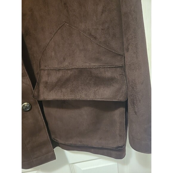 Brown Suede Women's Blazer - Picture 4 of 10